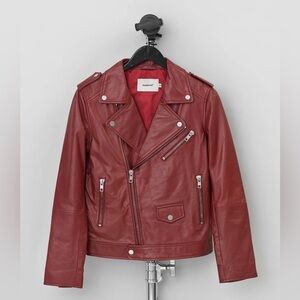 Red leather jacket